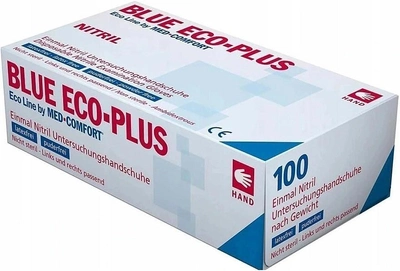 Рукавички нітрилові AMPri Blue ECO PLUS (100 шт. / 50 пар), блакитні, розмір XL