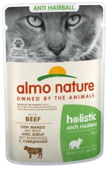 Mokra karma dla kotów Almo Nature Functional Hairball z wołowiną 70 g (8001154125887)