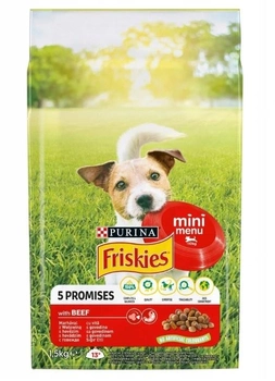 Sucha karma dla psów Purina Friskies Mini Menu Wołowina, warzywa 1,5kg (7613034241207)