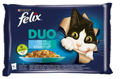 Mokra karma dla kotów Purina Felix Fantastic Duo Ryba 4 x 85 g (7613039757796)