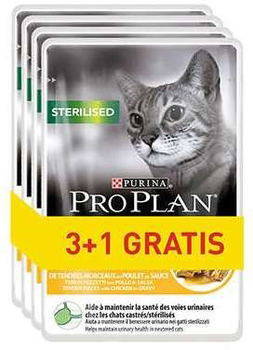 Вологий корм для котів Purina Pro Plan Sterilised Курка 4 шт x 85 г (7613287670908)