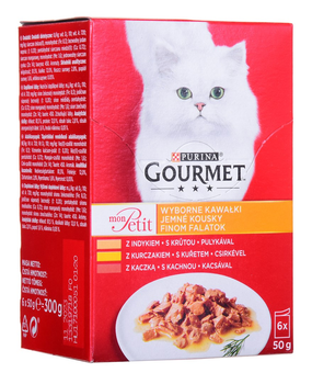 Mokra karma dla kotów Purina Gourmet Mon Petit Mix Drobiowy 6 x 50 g (7613036620802)
