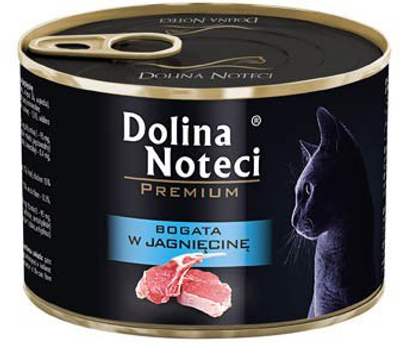 Вологий корм для котів Dolina Noteci Premium багатий ягням 185 г (5902921303800)