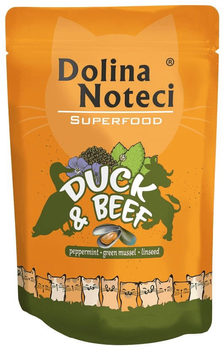 Вологий корм для котів Dolina Noteci Superfood з качкою та яловичиною 85 г (5902921304760)