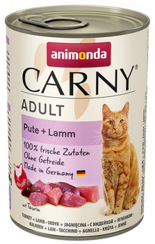 Вологий корм для котів Animonda Cat Carny Adult індичка, баранина 400 г (4017721838238)