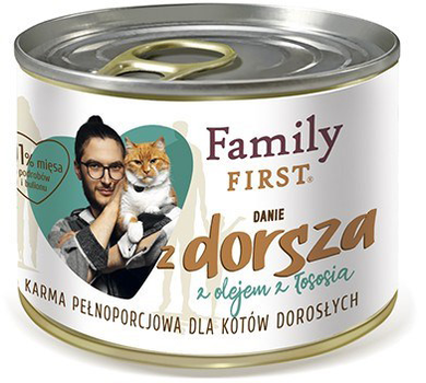 Mokra karma dla kotów Family First Danie z dorsza 200 g (5904479191007)