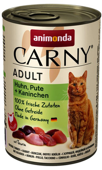 Вологий корм для котів Animonda Carny Adult курка, індичка, кролик 400 г (4017721837422)