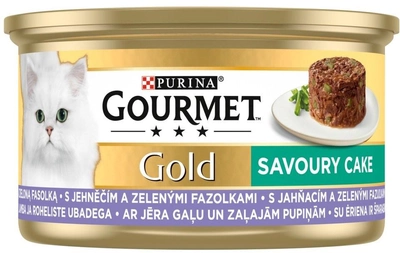 Mokra karma dla kotów Purina Gourmet Gold torcik z jagnięciną i zieloną fasolką 85 g (7613035465695)
