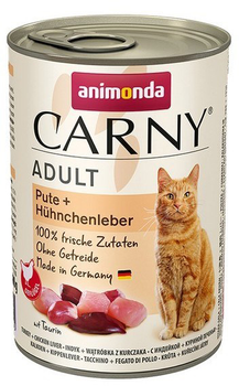 Mokra karma dla kotów Animonda Carny z indykiem i drobiową wątróbką 400 g (4017721838245)
