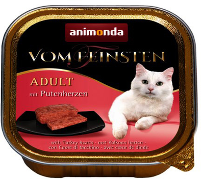 Вологий корм для котів Animonda Vom Feinsten Classic Cat індичі серця 100 г (4017721834384)