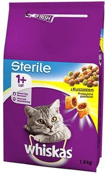 Сухий корм для котів WHISKAS Sterile 1,4kg (5900951259180)