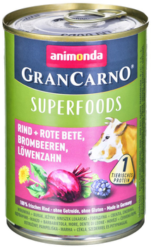 Вологий корм для собак Animonda GranCarno Superfoods з яловичиною та буряком 400 г (4017721824361)