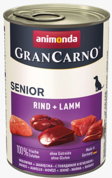 Mokra karma dla psów starszych Animonda GranCarno Senior z wołowiną i jagnięciną 400 g (4017721827379)