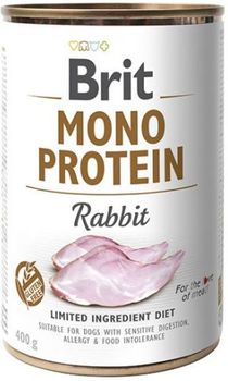 Вологий корм для собак Brit Mono Protein Кролик 400 г (8595602555376)