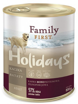 Mokra karma dla psów Family First adult Kaczka, batat, monoproteina 800 g (5904479190017)