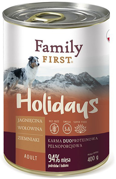 Mokra karma dla psów Family First adult Jagnięcina, wołowina i ziemniak 400 g (5904479190161)