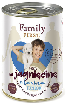 Mokra karma dla psów Family First junior Jagnięcina z burakiem 400 g (5904479190826)