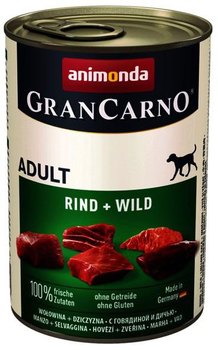 Mokra karma dla psów Animonda GranCarno z wołowiną i dziczyzną 400 g (4017721827362)