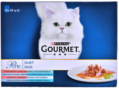 Вологий корм для котів Purina Gourmet Perle Seaside Duo Рибний дует 12 x 85 г (7613038185477)