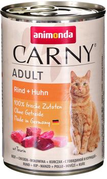 Вологий корм для котів Animonda Carny Adult з яловичиною та куркою 400 г (4017721837194)