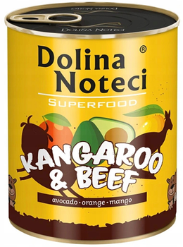 Вологий корм для собак Dolina Noteci Superfood з кенгурятиною та яловичиною 800 г (5902921303671)