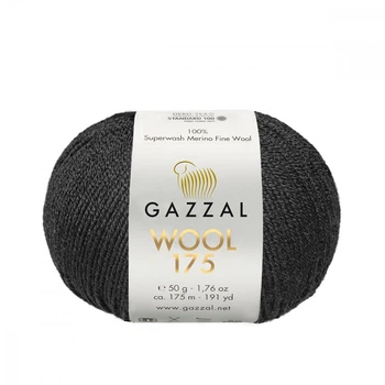 Пряжа Gazzal Wool 175 304-Черный