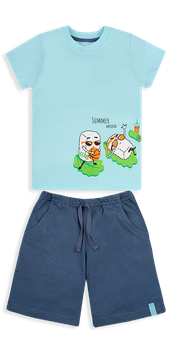 Костюм летние для мальчика Gabbi KS-20-15-3 Чувачки Бирюзовый на рост 110 (12120)
