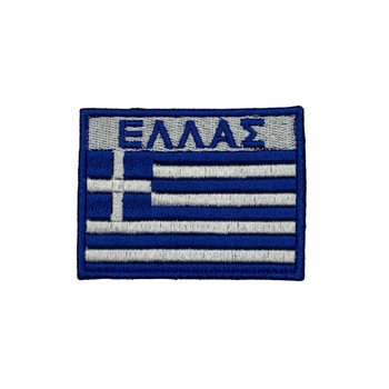 Шервон на липучці Прапор Греції 7см х 5.3см (12181)