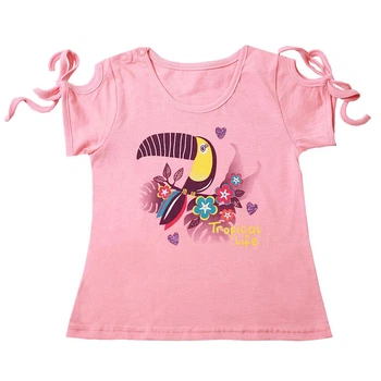 Футболка для девочки детская Gabbi FT-19-14-2 Тропики Персиковый на рост 74 (11684)