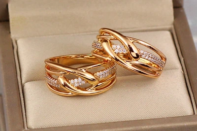 Кольцо Xuping Jewelry змейки р 16 золотистое
