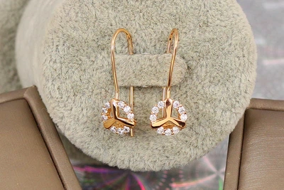 Серьги Xuping Jewelry триада 2.5 см золотистые