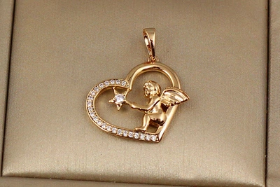 Кулон Xuping Jewelry ангел і зірка 2.1 см золотистий