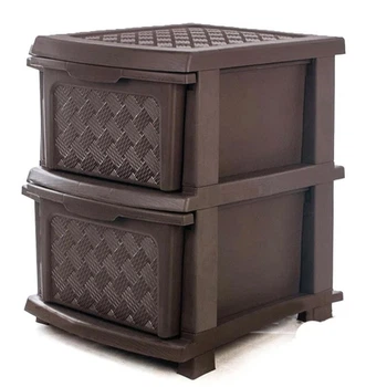 Комод пластиковый 2 яруса коричневый R-Plastic "Компакт Плюс" 2 ящика 46*40*34 см
