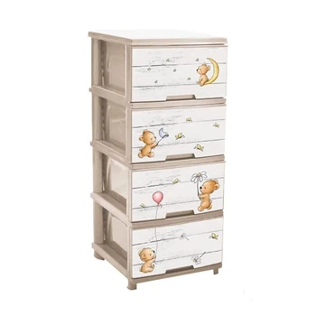 Комод с декором Медведи. Алеана. 4 ящика. 46.5х 39.5х 95.5см