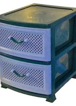 Комод пластиковый Efe Plastics 2 ящика 48х46х38, сетка, серый. Эфе пластик