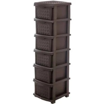Комод пластиковий R-Plastic Компакт Плюс 7 ярусів 146x40x34 см Коричневий