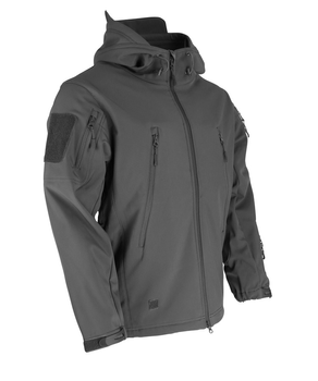 Куртка мужская тактическая KOMBAT UK военная с липучками под шевроны ВСУ Soft Shell XL серый TR_kb-pssj-gr-xl