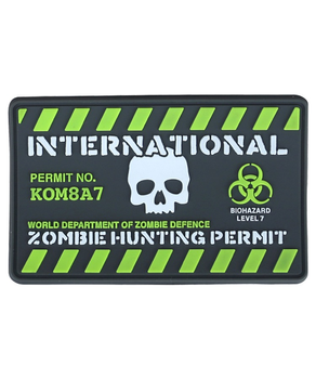 Шеврон/патч для військовослужбовців KOMBAT UK Zombie Hunting Permit 8x5см TR_kb-zhpp
