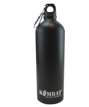 Фляга тактична армійська алюмінієва KOMBAT UK ЗСУ (ВСУ) Aluminium Water Bottle 1000ml чорний TR_kb-awb1000-blk