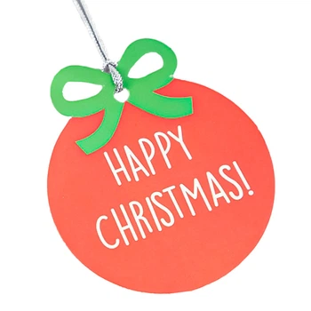 Бирка-открытка Lesko Happy Christmas! для новогодних подарков (OPT-121)