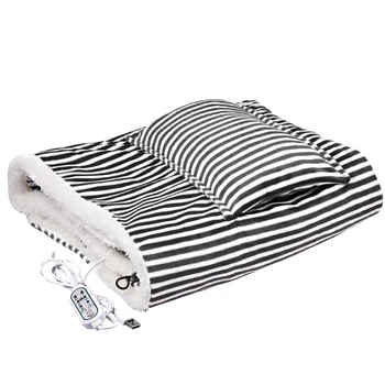 Плед шаль ковдра з підігрівом Lesko 105*65 см Black usb від повербанку (OPT-11271)