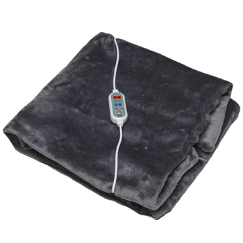 Плед шаль ковдру з підігрівом Lesko 100*65 Gray usb від повербанку (OPT-7781)