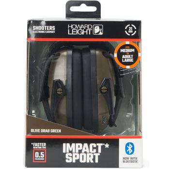 Наушники активные шумоподавляющие Impact Sport Bluetooth OD R-02548OD Олива тактические для стрельбы
