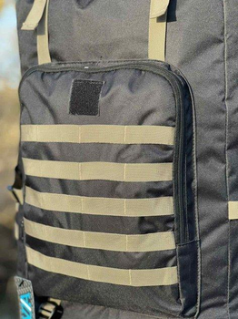 Рюкзак тактический военный на 100 литров из плотной ткани черный (49957725JD)