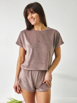 Пижама (футболка + шорты) женская BARWA garments 0277/278 S Капучино (2112772781655)