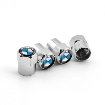 Набор колпачков на ниппель для автомобиля BMW 4шт цвет Серый (98654)