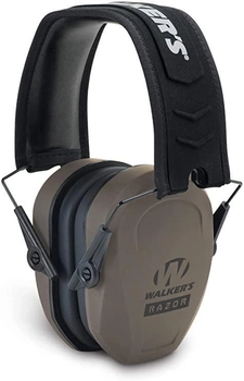 Тактичні пасивні навушники Walker's Razor Slim Passive Earmuffs, 27 дБ, низькопрофільні, для стрільби, колір Хакі