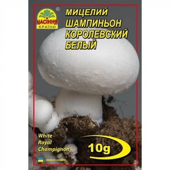 Міцелій грибів Шампіньйон королівський білий Насіння країни 10 г