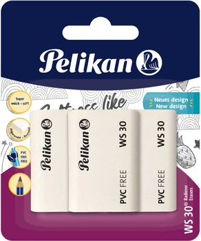 Набір гумок Pelikan для олівця WS30 Cotton х 3 шт (606226)