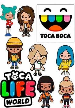 Вафельная картинка Тока бока, Тока лайф (Toca Life) А4 (p0830)